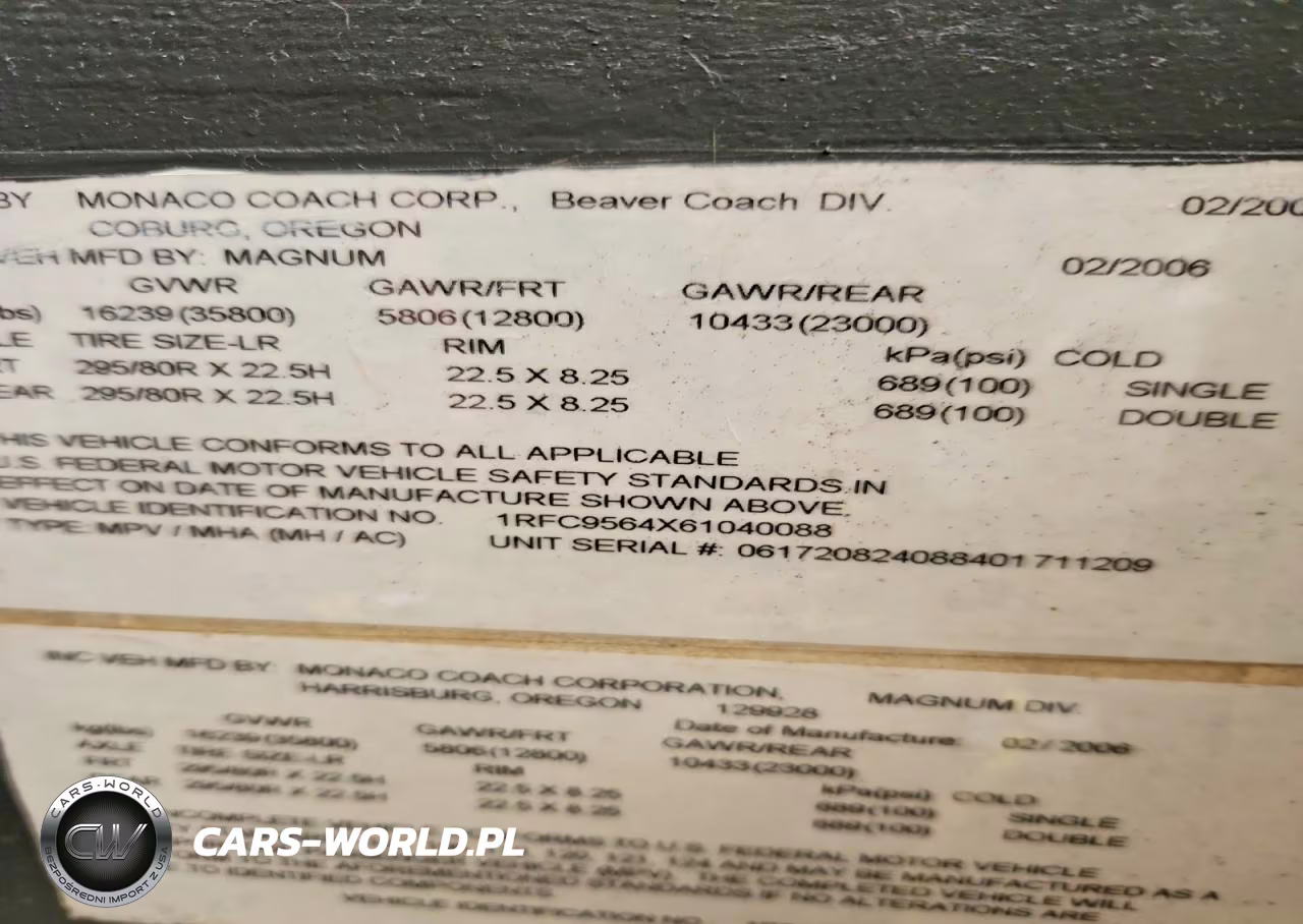 2006 Monaco Coach Monterey Rv VIN:1RFC9564X61040088 - 10