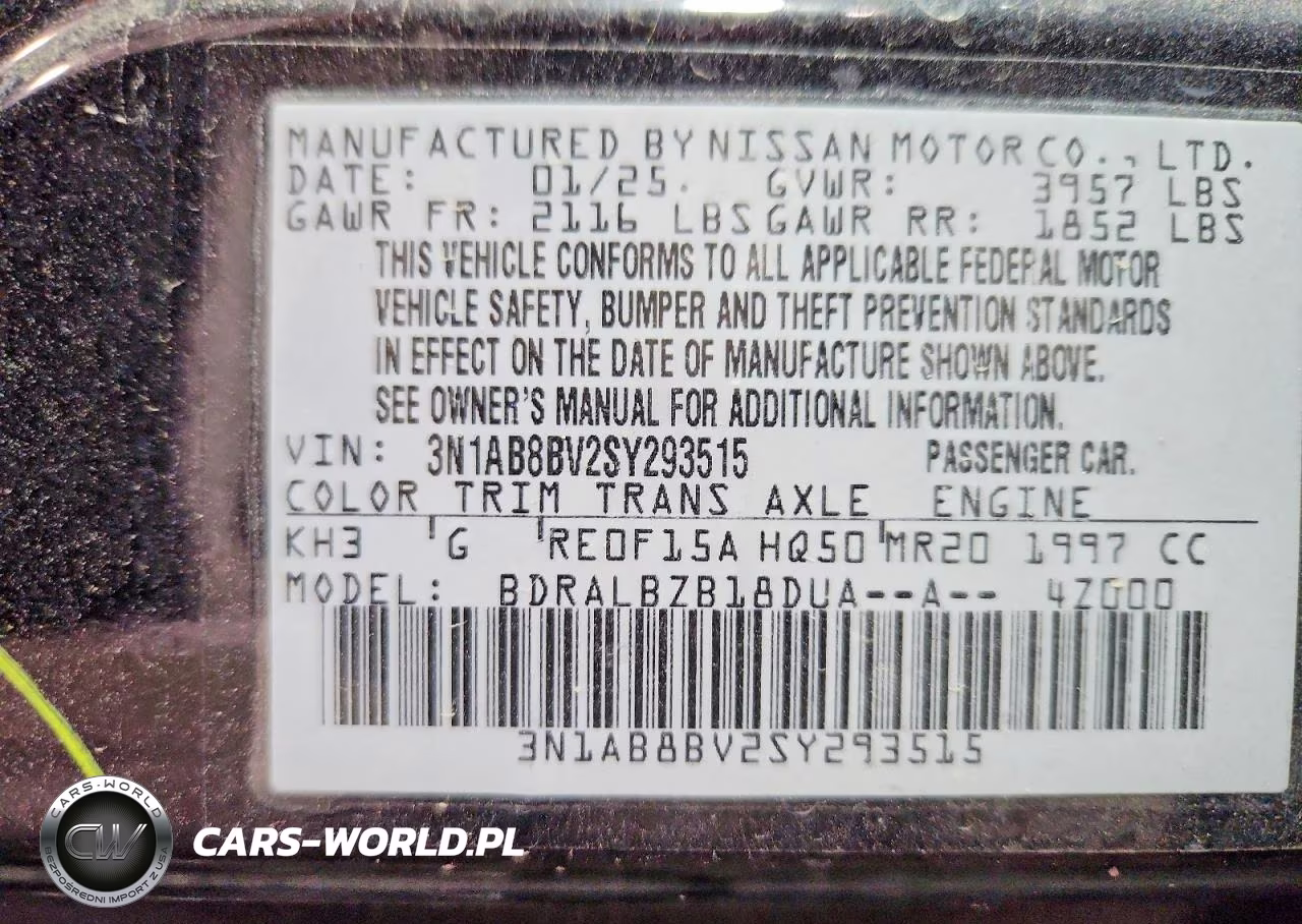 2025 Nissan Sentra S VIN:3N1AB8BV2SY293515 - 13