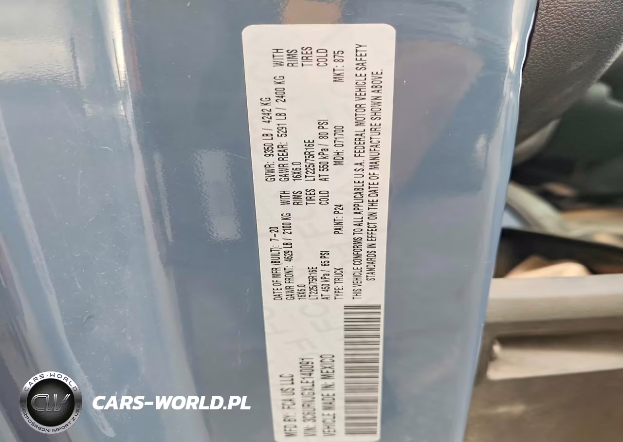 2020 Ram Promaster 3500 Delivery Van VIN:3C6URVJGXLE140091 - 13