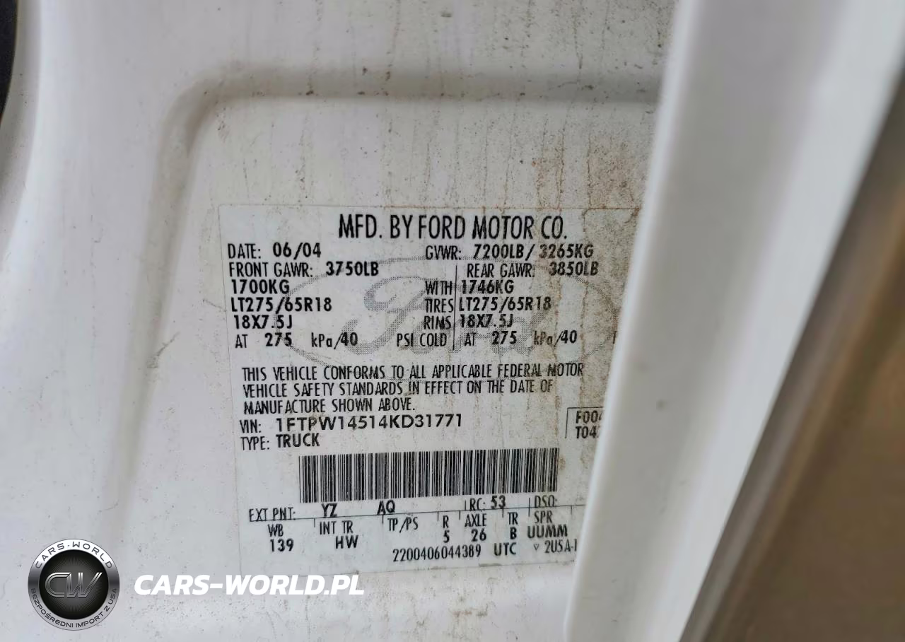 2004 Ford F150 Supercrew VIN:1FTPW14514KD31771 - 12