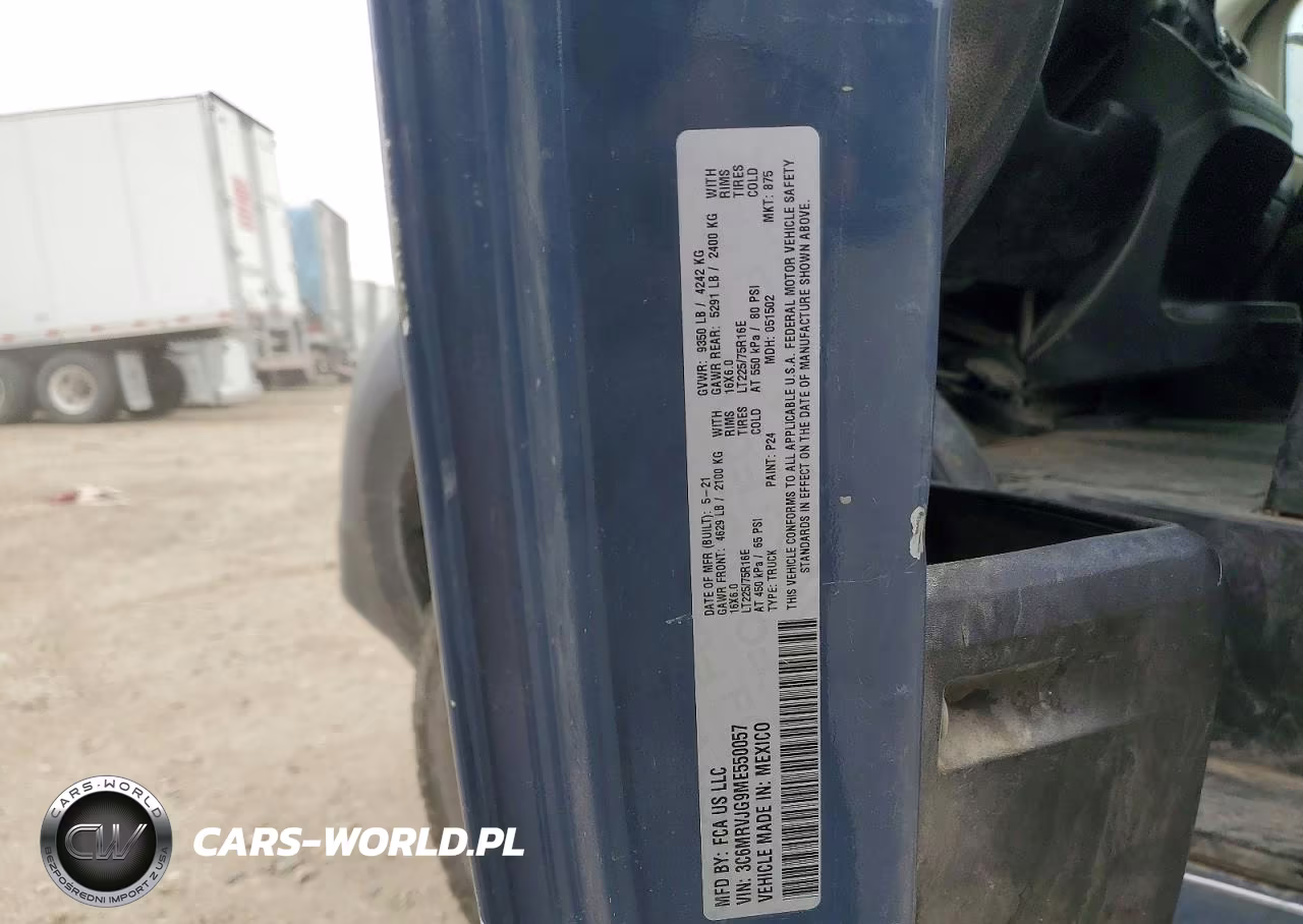 2021 Ram Promaster 3500 Delivery Van VIN:3C6MRVJG9ME550057 - 13