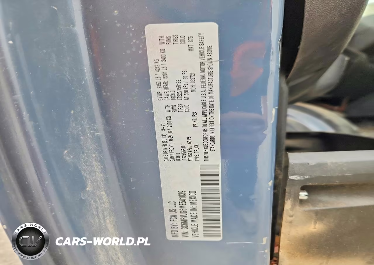 2021 Ram Promaster 3500 Delivery Van VIN:3C6MRVJG6ME541039 - 13