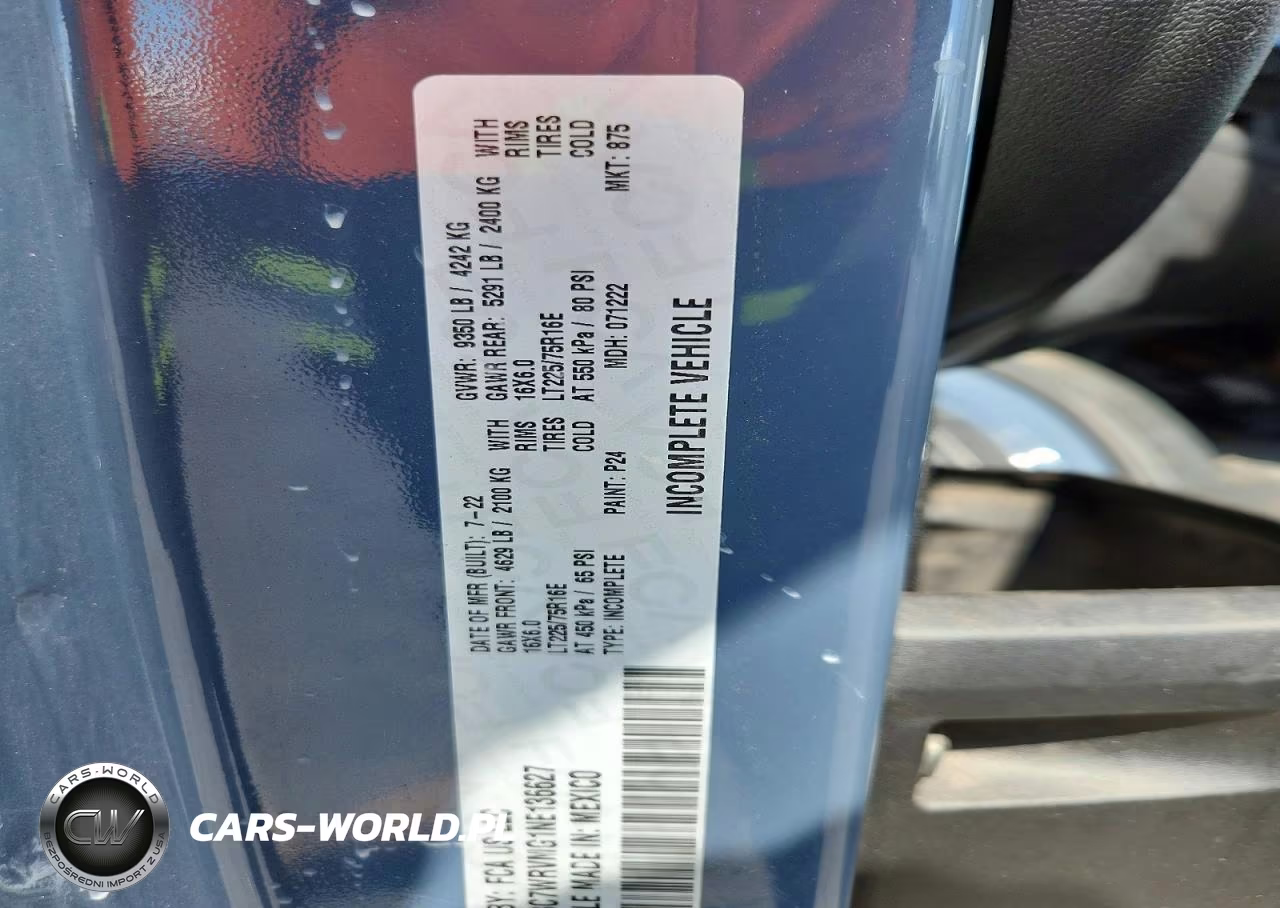 2022 Ram Promaster 3500 3500 Standard VIN:3C7WRVMG1NE136627 - 13