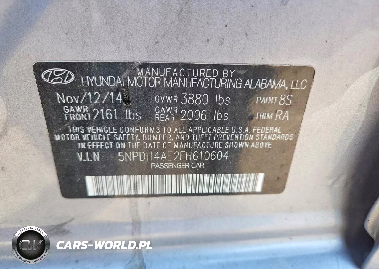 2015 Hyundai Elantra Se VIN:5NPDH4AE2FH610604 - 12