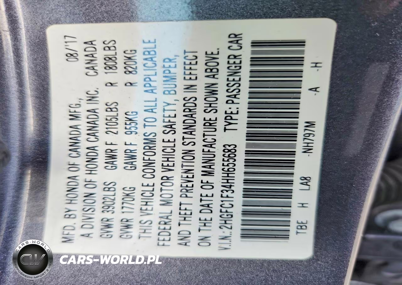 2017 Honda Civic Ex VIN:2HGFC1F34HH655683 - 13