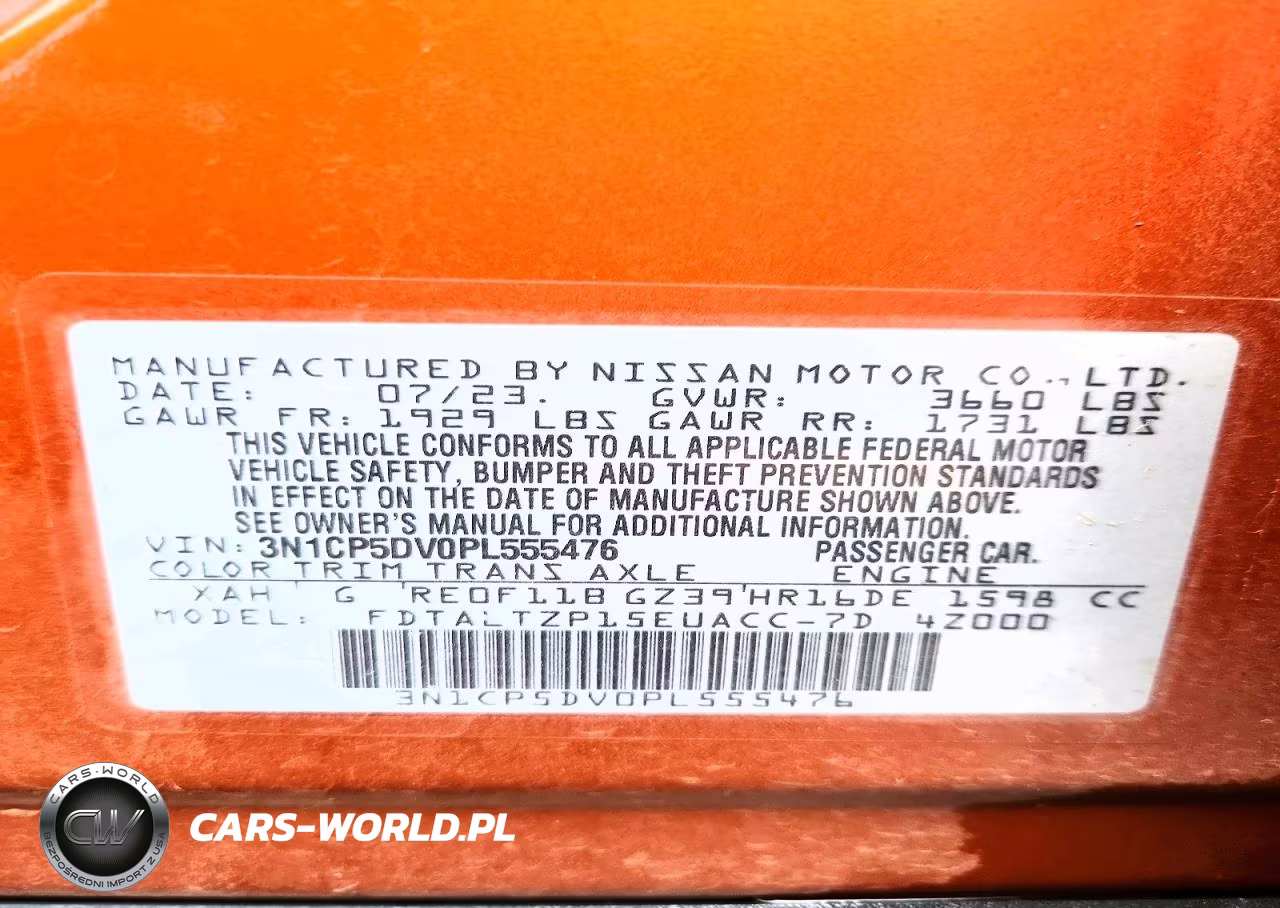 2023 Nissan Kicks Sr VIN:3N1CP5DV0PL555476 - 14