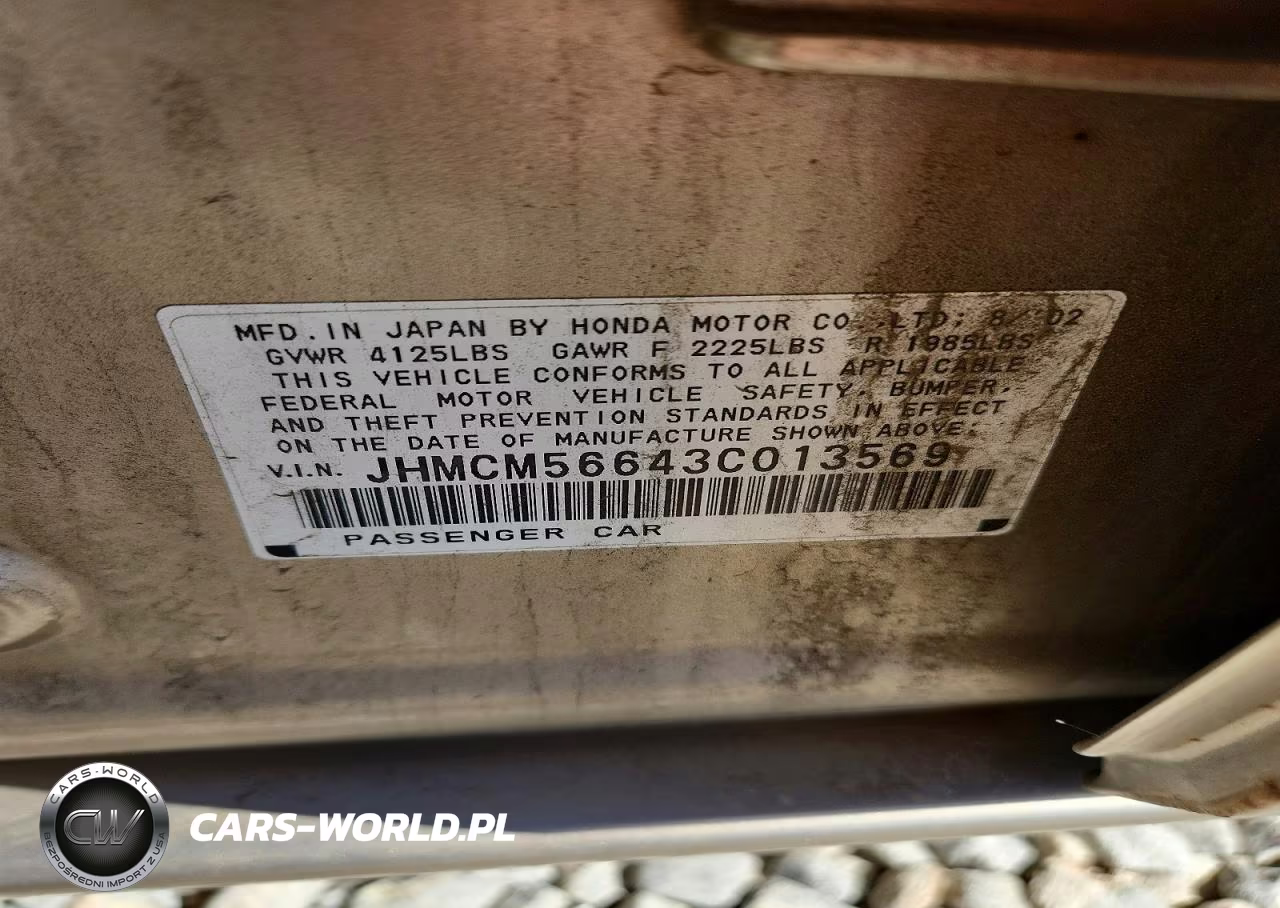 2003 Honda Accord Ex VIN:JHMCM56643C013569 - 12