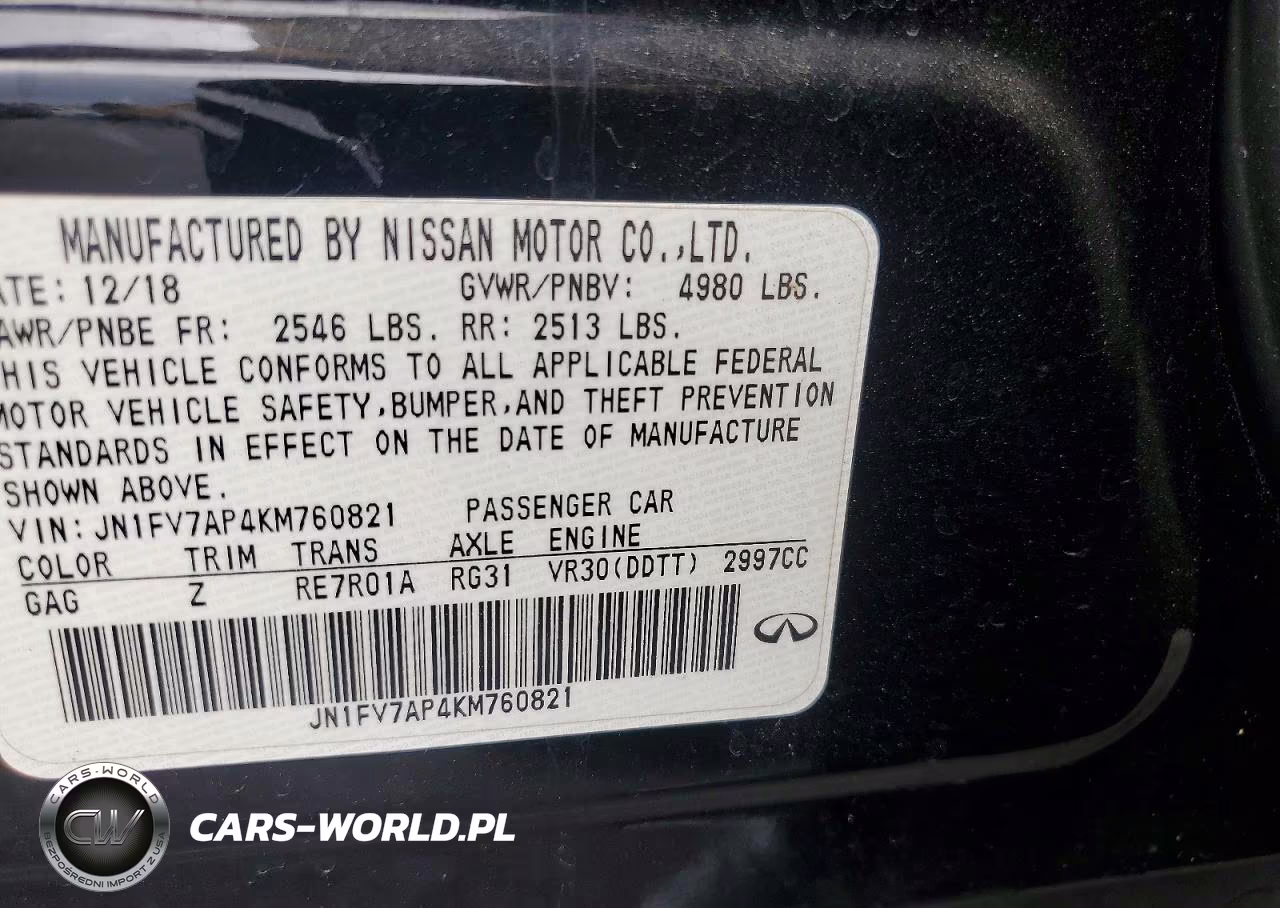 2019 Infiniti Q50 Red Sport 400 VIN:JN1FV7AP4KM760821 - 12