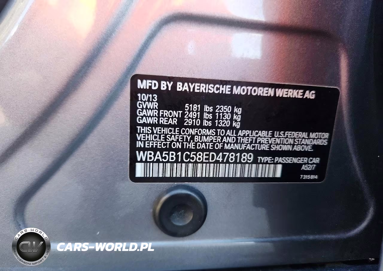 2014 BMW 535 I VIN:WBA5B1C58ED478189 - 12