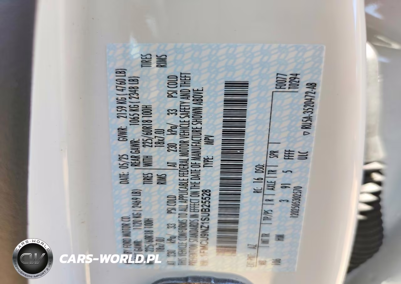 2025 Ford Escape VIN:1FMCU9NZ1SUB25528 - 14