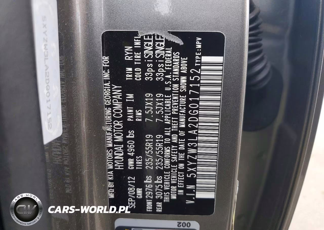 2013 Hyundai Santa Fe Sport 2.0T VIN:5XYZW3LA2DG017152 - 13