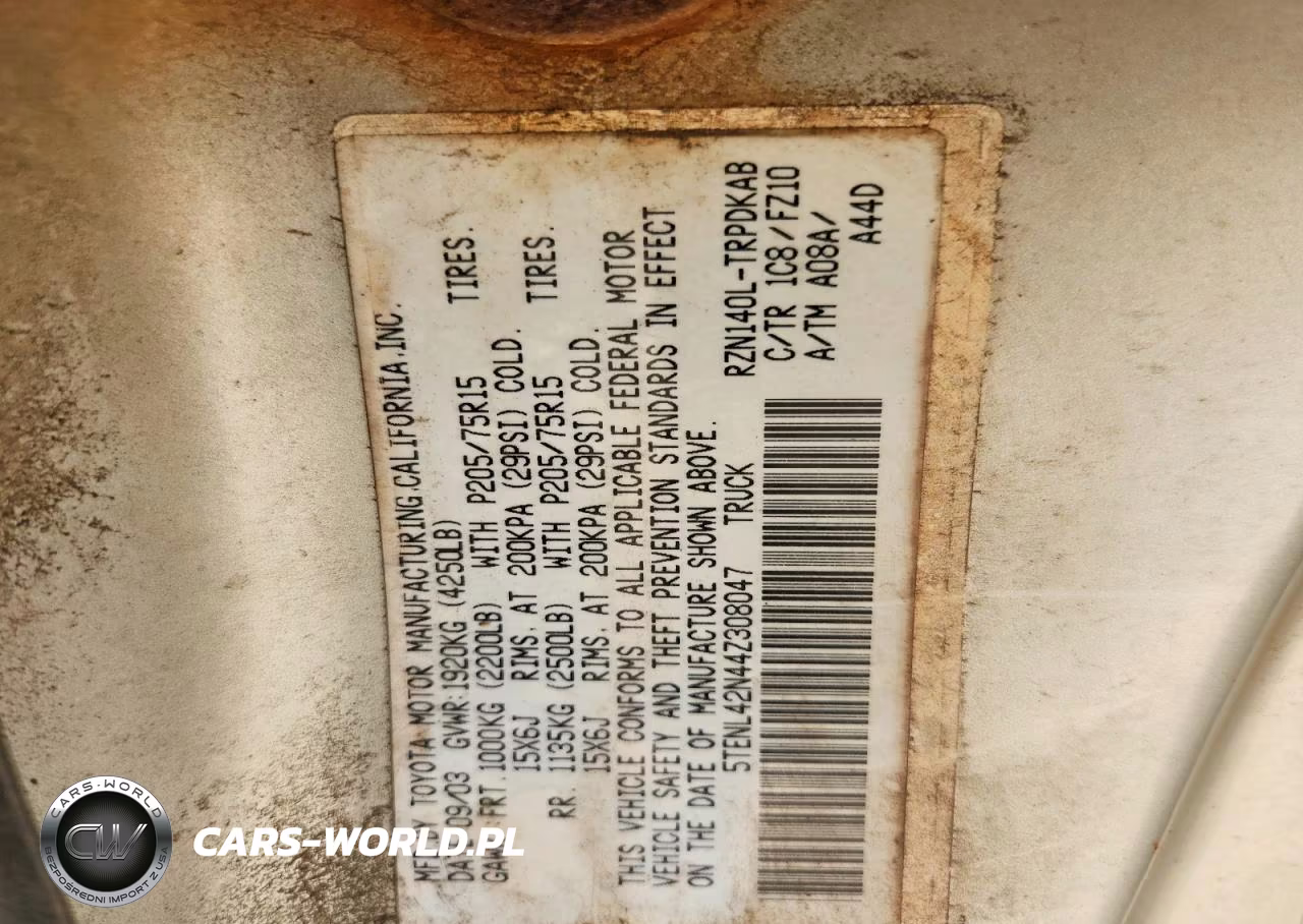 2004 Toyota Tacoma Base VIN:5TENL42N44Z308047 - 13