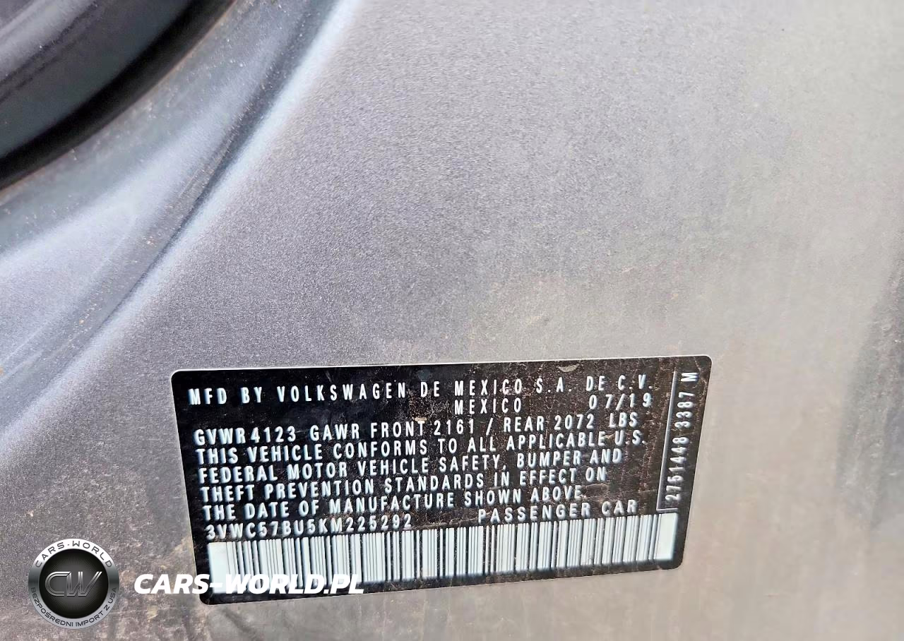 2019 Volkswagen Jetta S VIN:3VWC57BU5KM225292 - 12