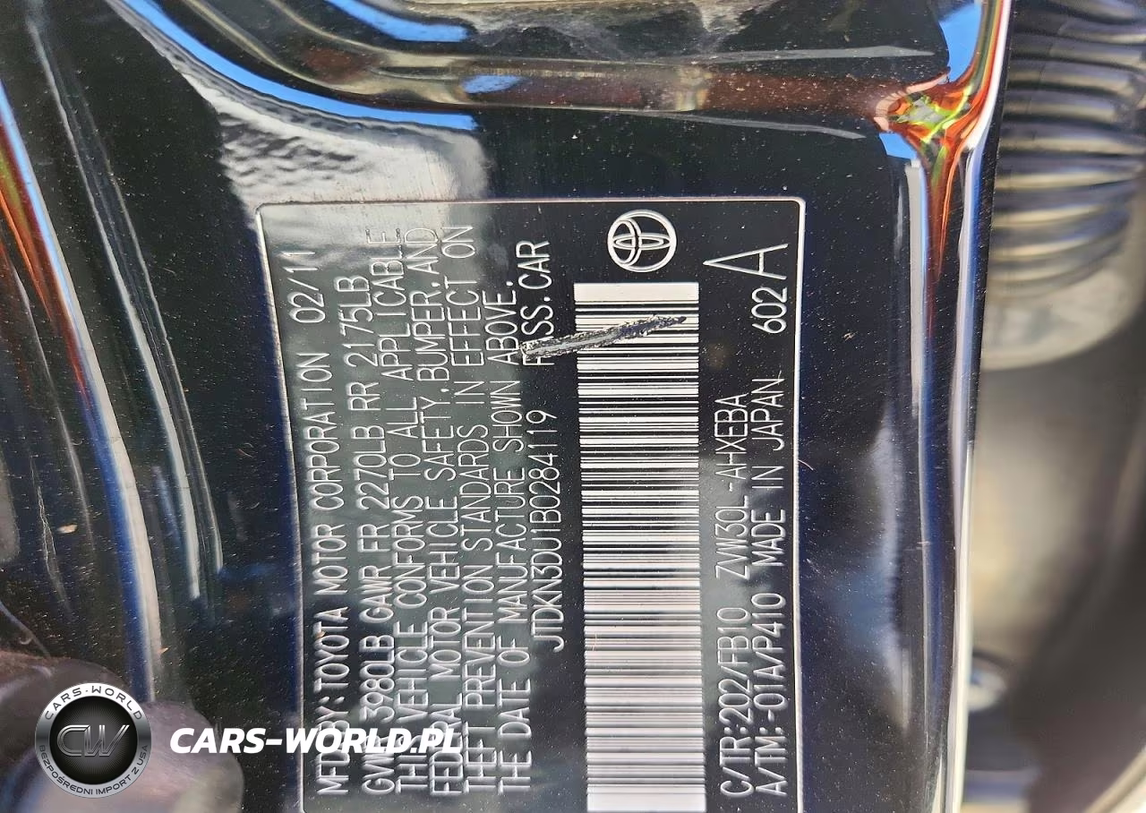 2011 Toyota Prius Two VIN:JTDKN3DU1B0284119 - 12