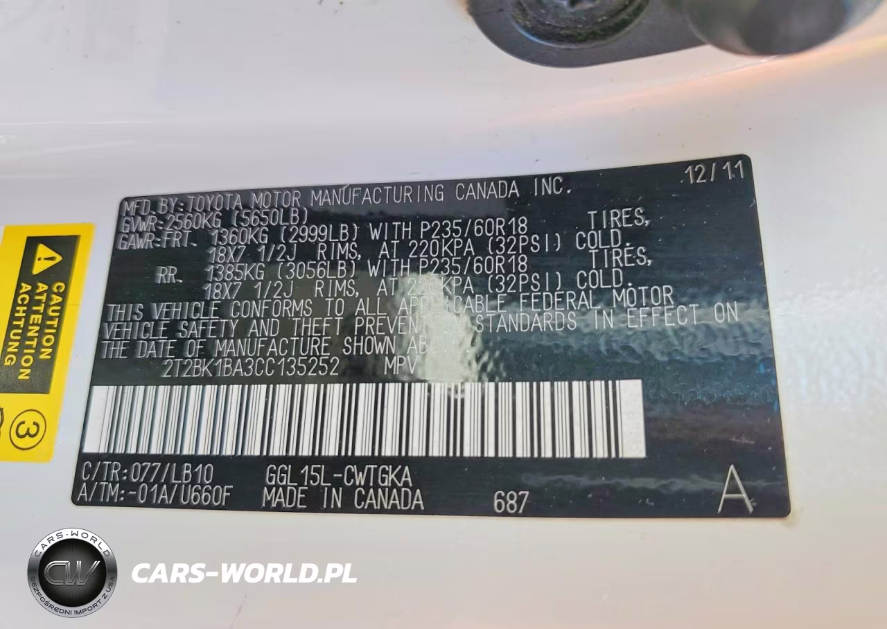 2012 Lexus Rx 350 VIN:2T2BK1BA3CC135252 - 13