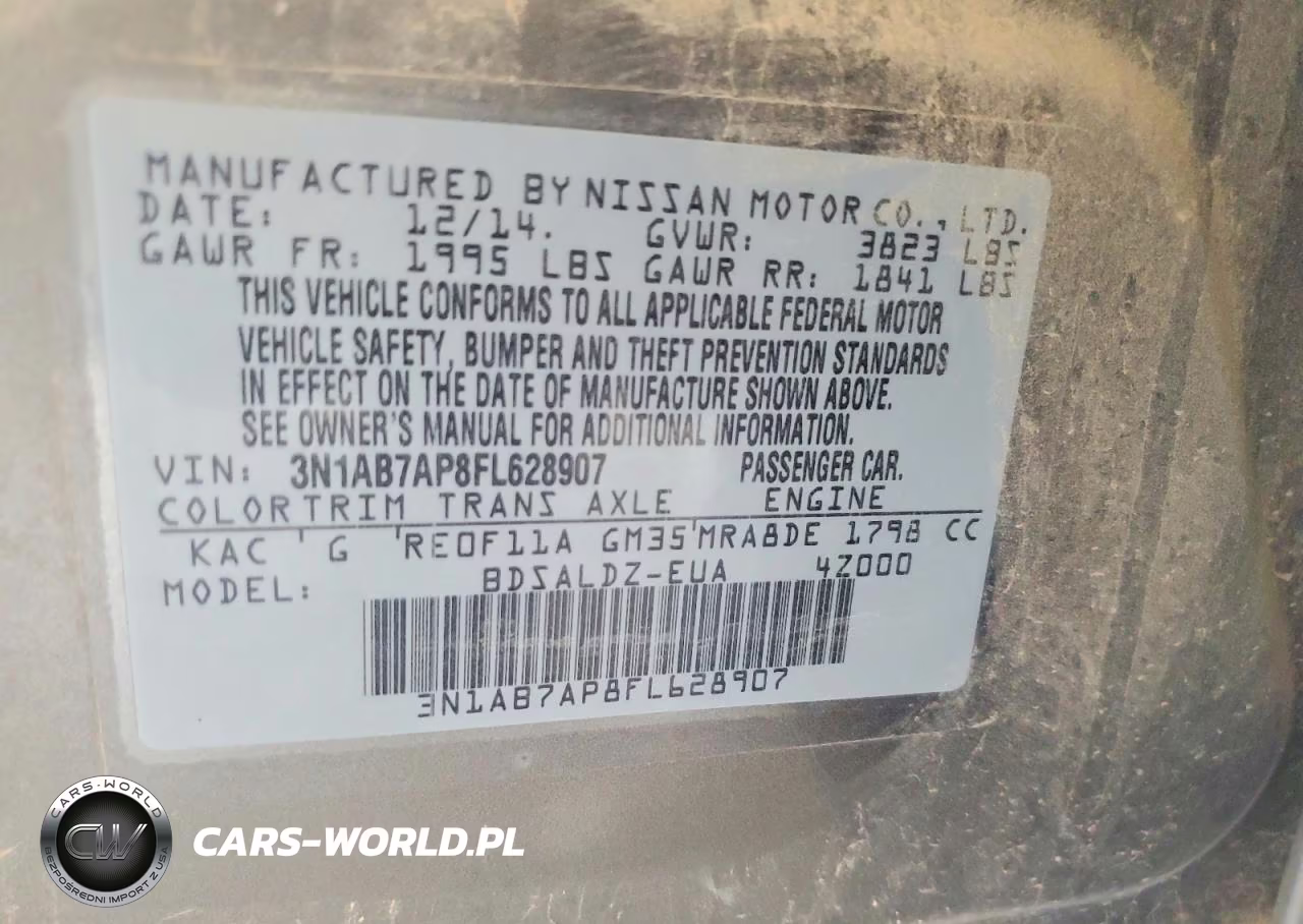 2015 Nissan Sentra Sv VIN:3N1AB7AP8FL628907 - 12