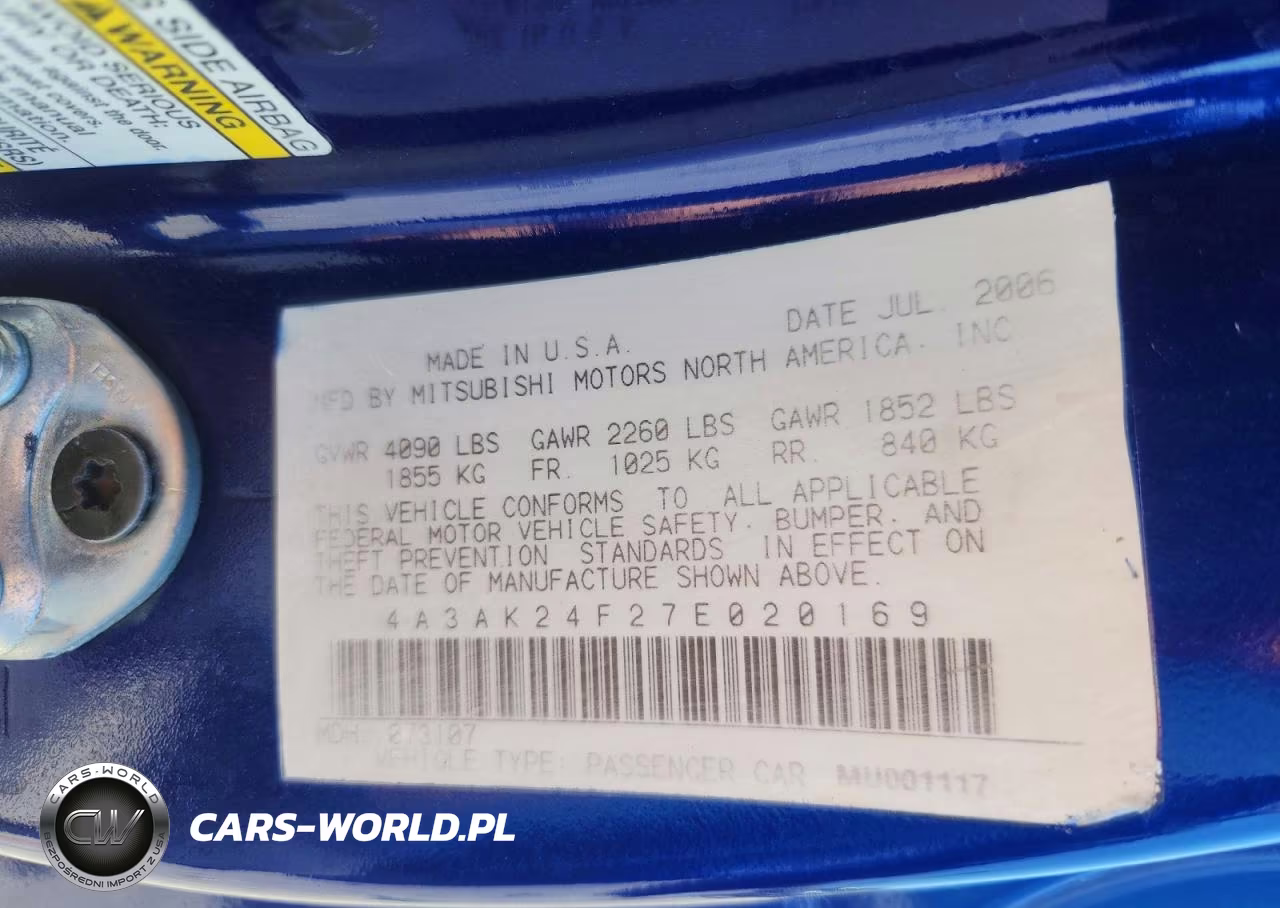 2007 Mitsubishi Eclipse Gs VIN:4A3AK24F27E020169 - 13