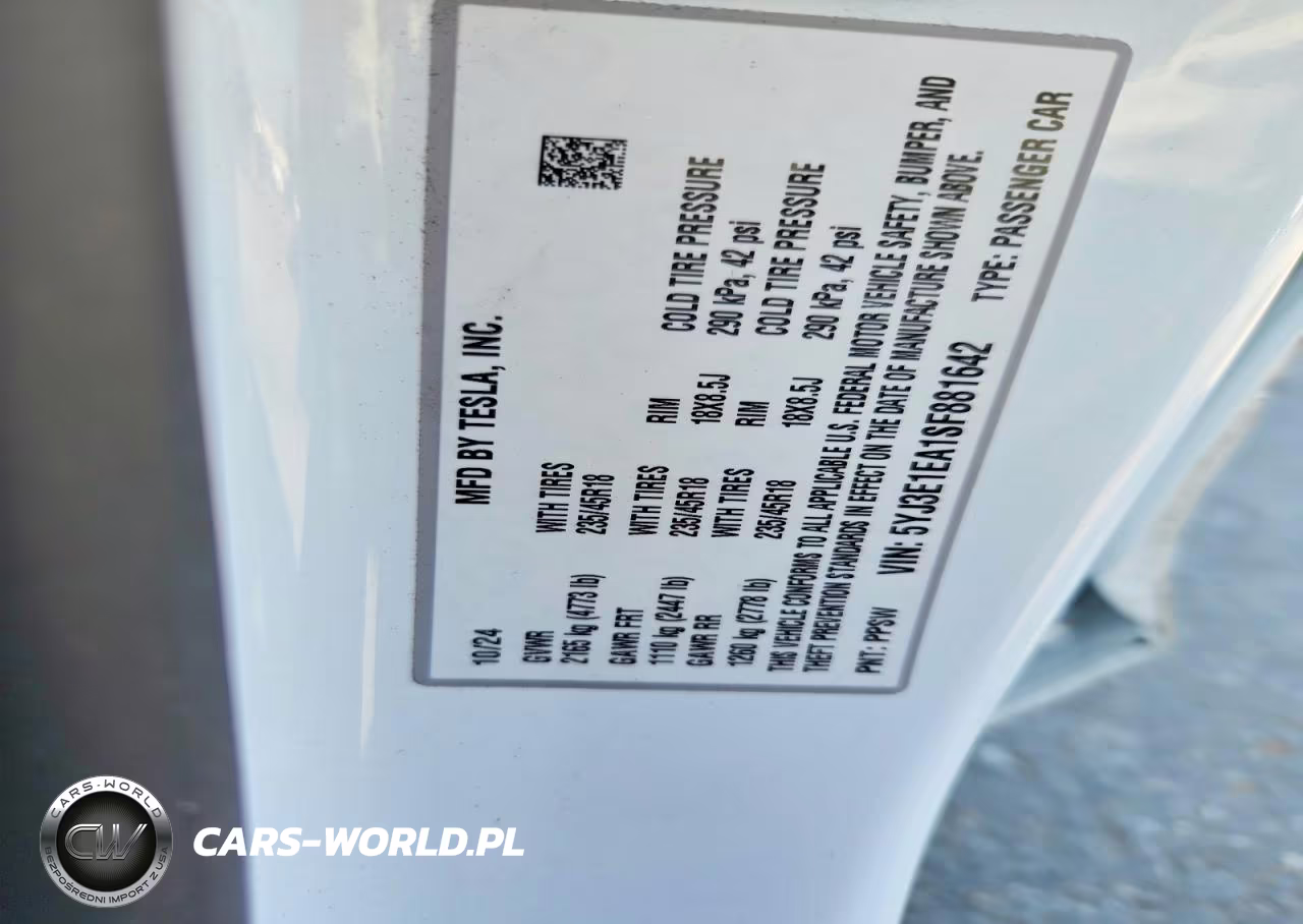 2025 Tesla Model 3 VIN:5YJ3E1EA1SF881642 - 12