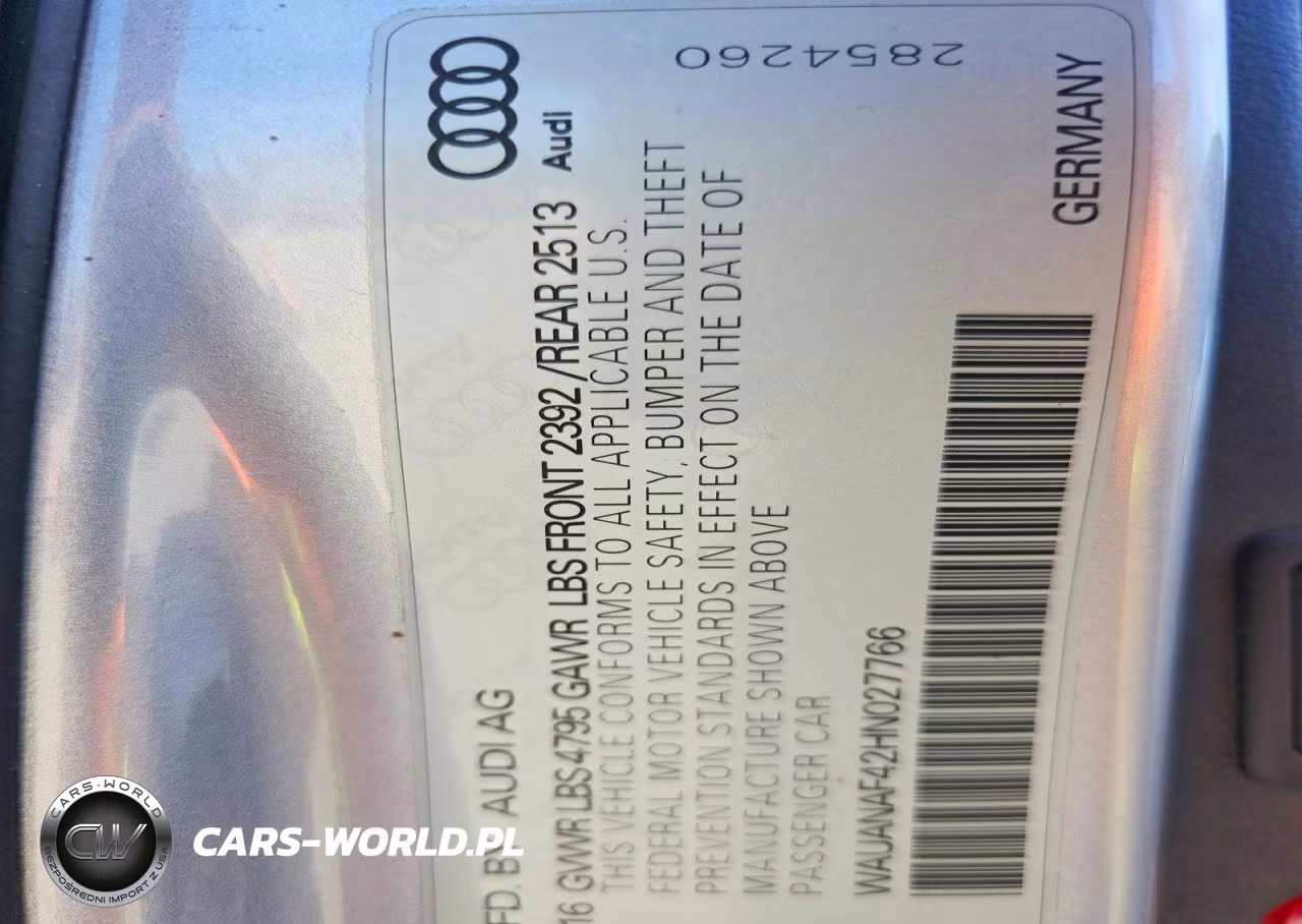 2017 Audi A4 Premium VIN:WAUANAF42HN027766 - 12