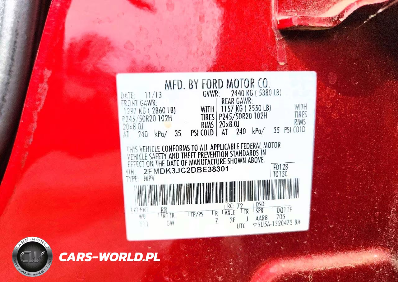 2013 Ford Edge Sel VIN:2FMDK3JC2DBE38301 - 12
