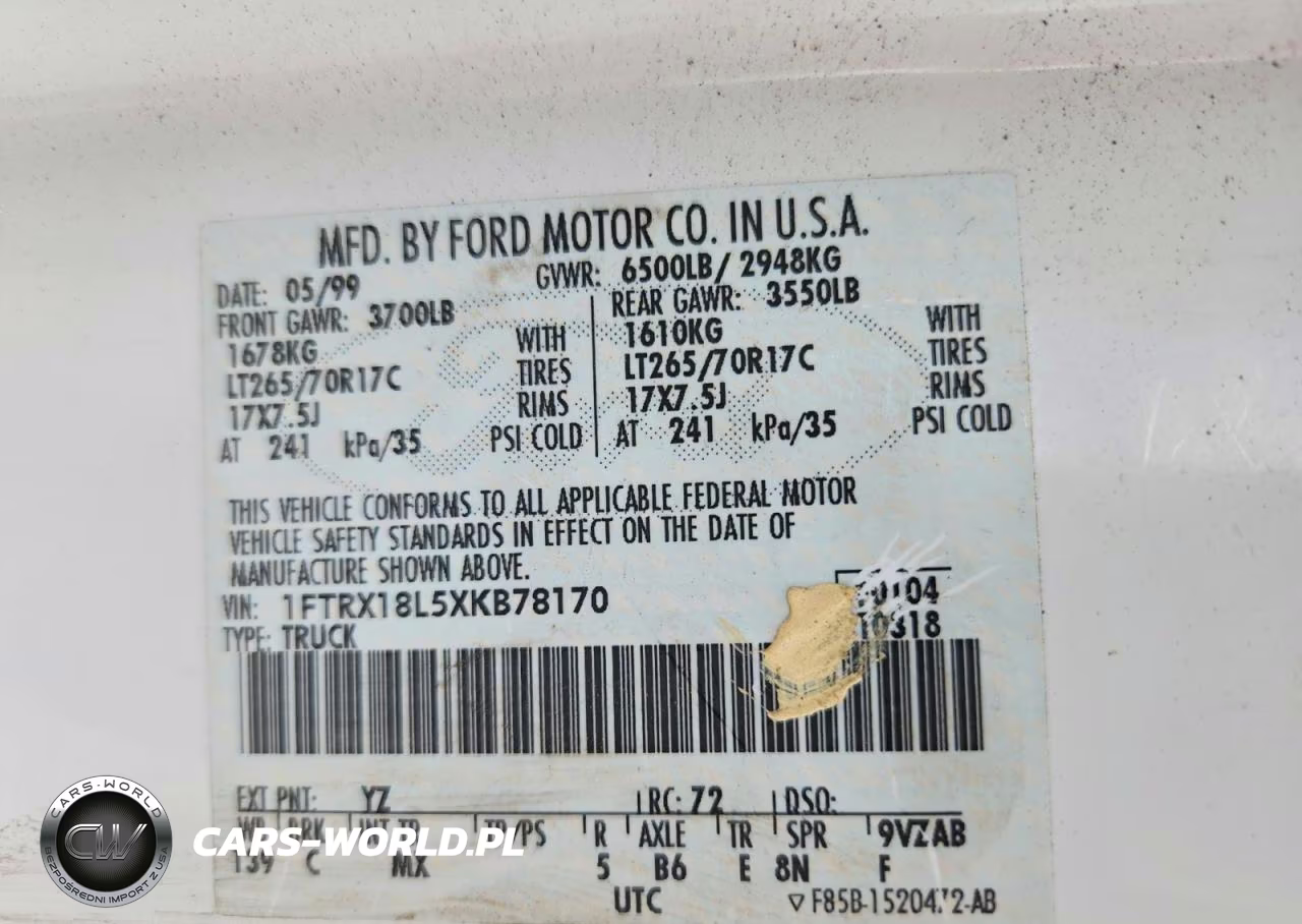 1999 Ford F150 VIN:1FTRX18L5XKB78170 - 12