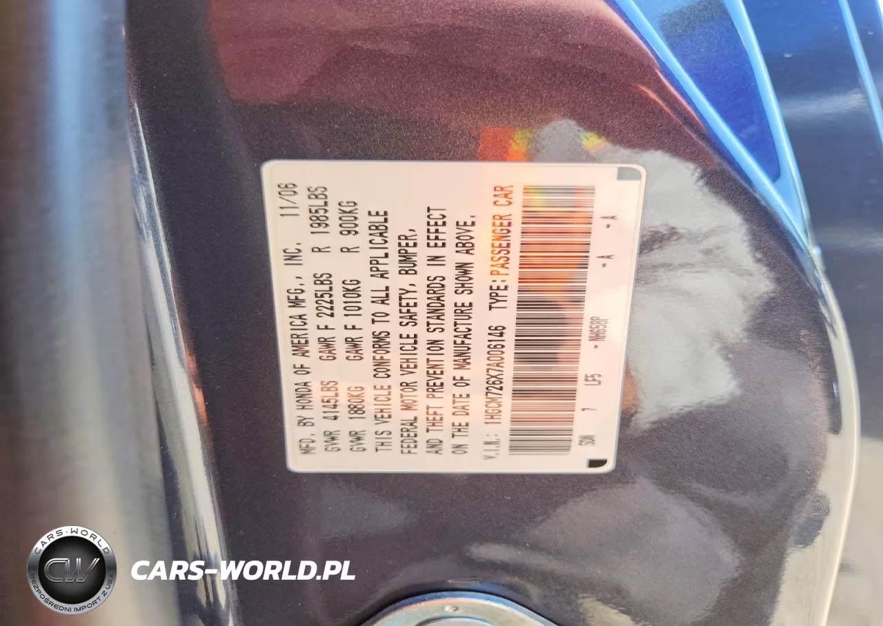 2007 Honda Accord Ex VIN:1HGCM726X7A006146 - 12