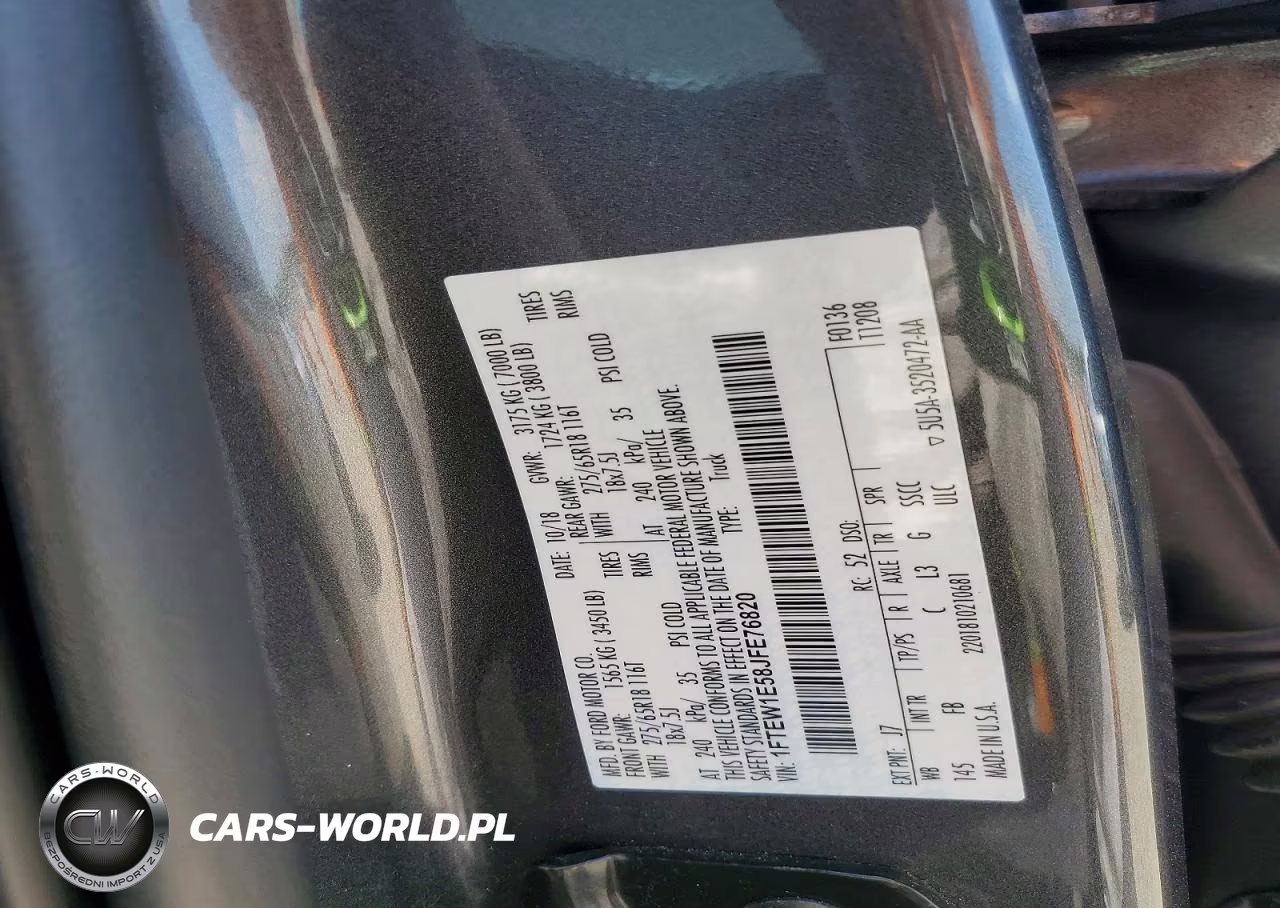 2018 Ford F150 Supercrew VIN:1FTEW1E58JFE76820 - 12