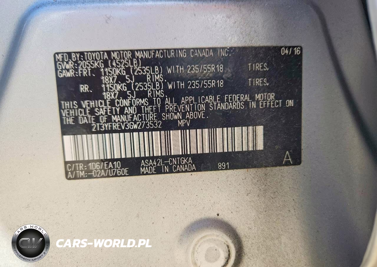2016 Toyota Rav4 Limited VIN:2T3YFREV3GW273532 - 13