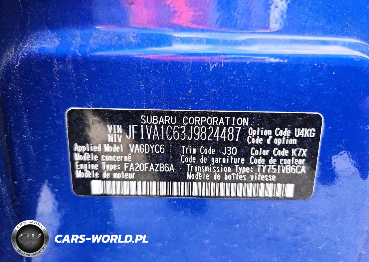2018 Subaru Wrx Premium VIN:JF1VA1C63J9824487 - 12