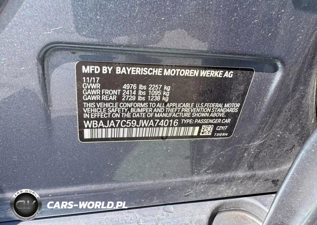 2018 BMW 530 Xi VIN:WBAJA7C59JWA74016 - 13