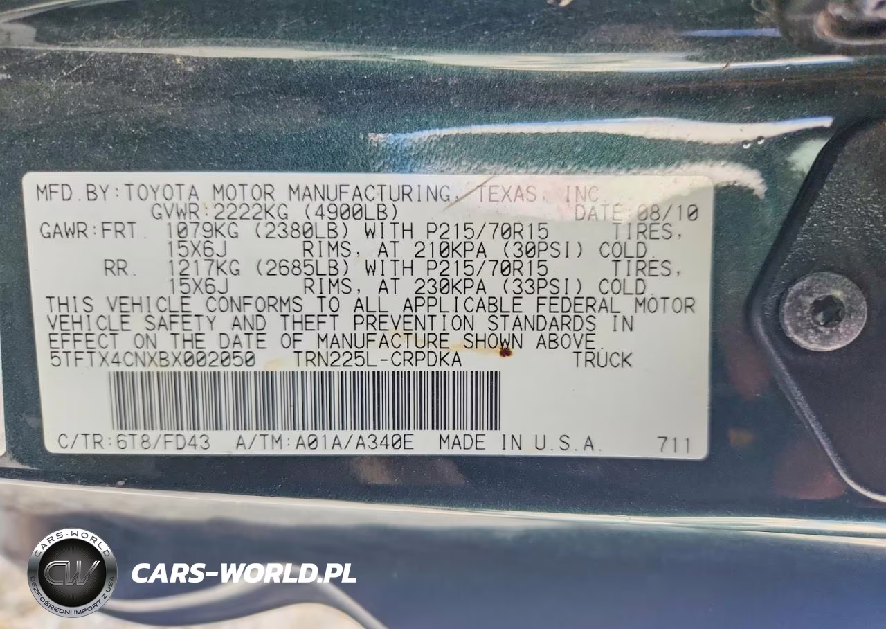 2011 Toyota Tacoma Access Cab VIN:5TFTX4CNXBX002050 - 12
