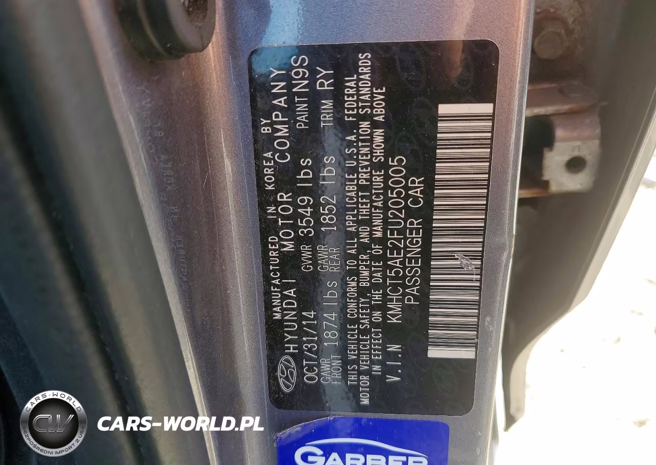 2015 Hyundai Accent Gs VIN:KMHCT5AE2FU205005 - 12