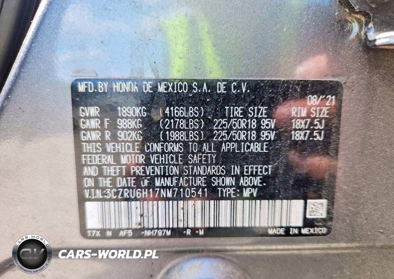 2022 Honda Hr-V Sport VIN:3CZRU6H17NM710541 - 13