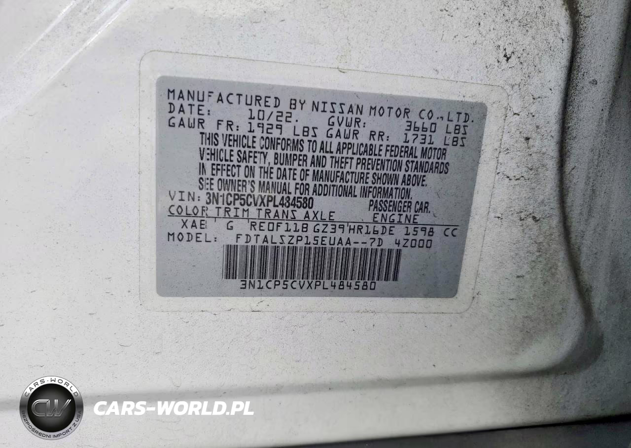 2023 Nissan Kicks Sv VIN:3N1CP5CVXPL484580 - 12