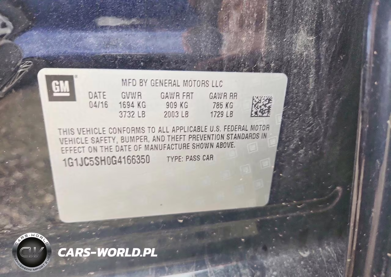 2016 Chevrolet Sonic Lt VIN:1G1JC5SH0G4166350 - 12