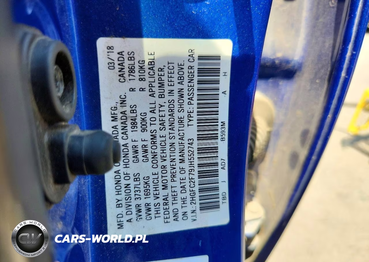 2018 Honda Civic Ex VIN:2HGFC2F79JH552743 - 12