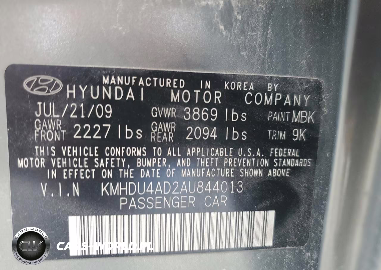 2010 Hyundai Elantra Blue VIN:KMHDU4AD2AU844013 - 12