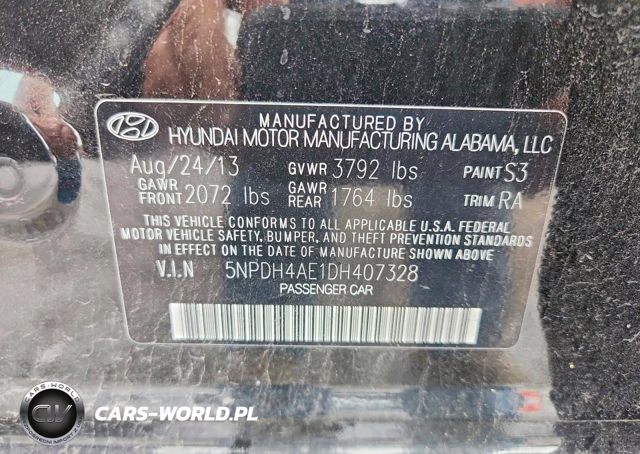 2013 Hyundai Elantra Gls VIN:5NPDH4AE1DH407328 - 12