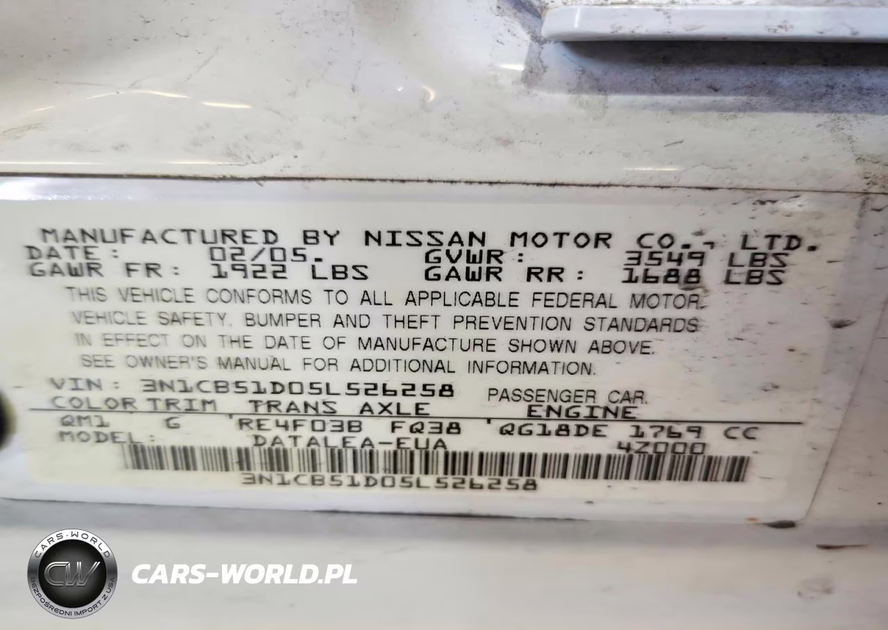 2005 Nissan Sentra 1.8 VIN:3N1CB51D05L526258 - 13