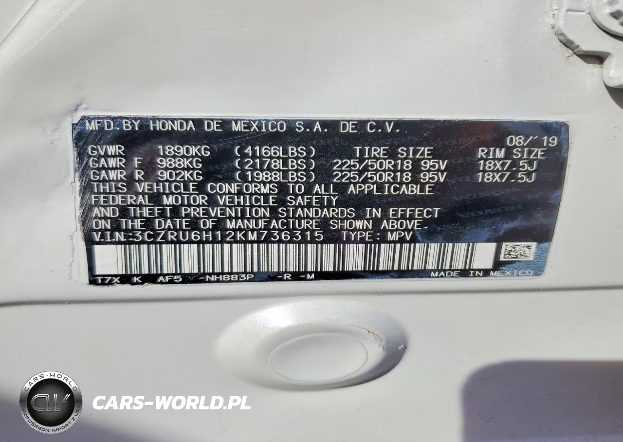 2019 Honda Hr-V Sport VIN:3CZRU6H12KM736315 - 13