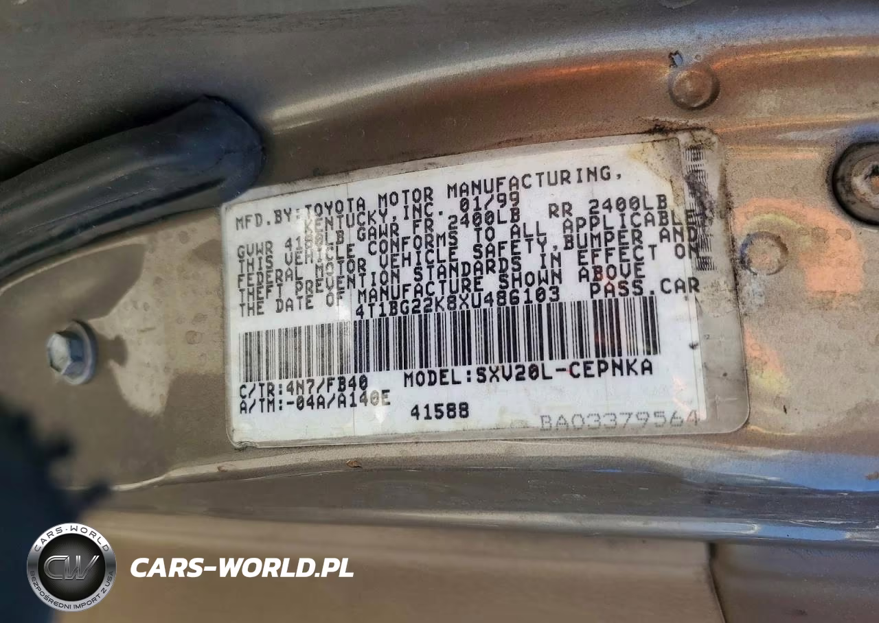 1999 Toyota Camry Le VIN:4T1BG22K8XU486103 - 12