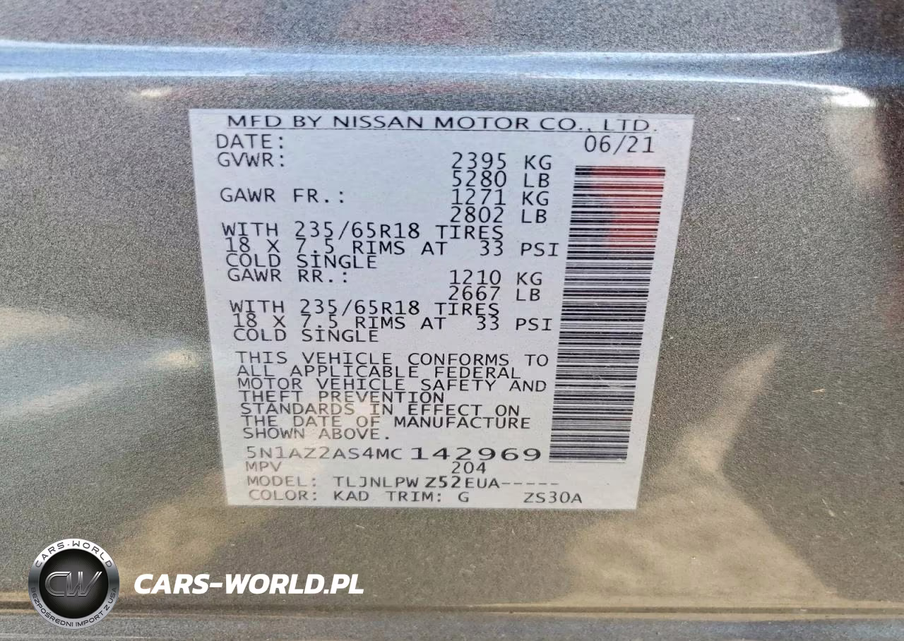 2021 Nissan Murano S VIN:5N1AZ2AS4MC142969 - 13