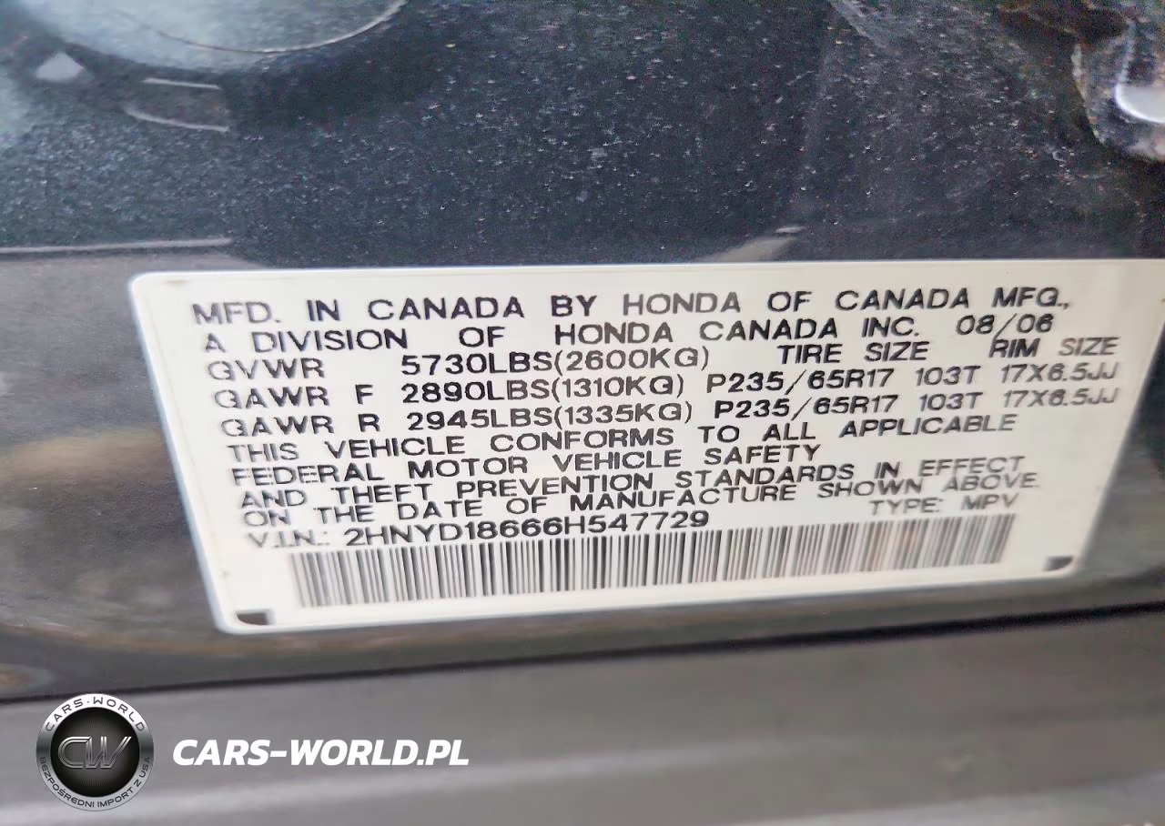 2006 Acura Mdx Touring VIN:2HNYD18666H547729 - 13