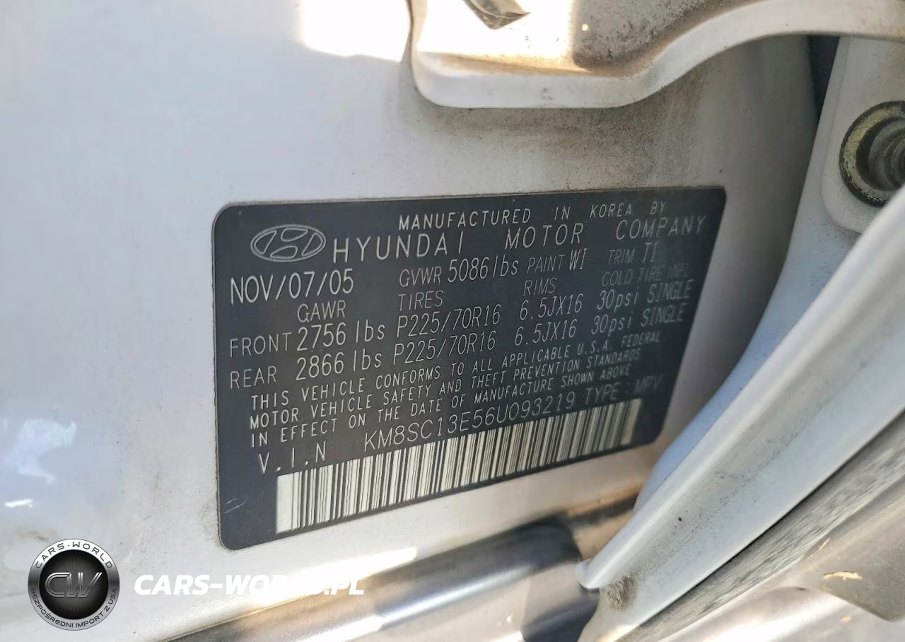 2006 Hyundai Santa Fe Gls VIN:KM8SC13E56U093219 - 13