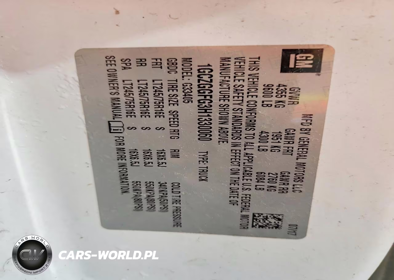 2017 Chevrolet Express G3500 Van VIN:1GCZGGFG3H1330060 - 13