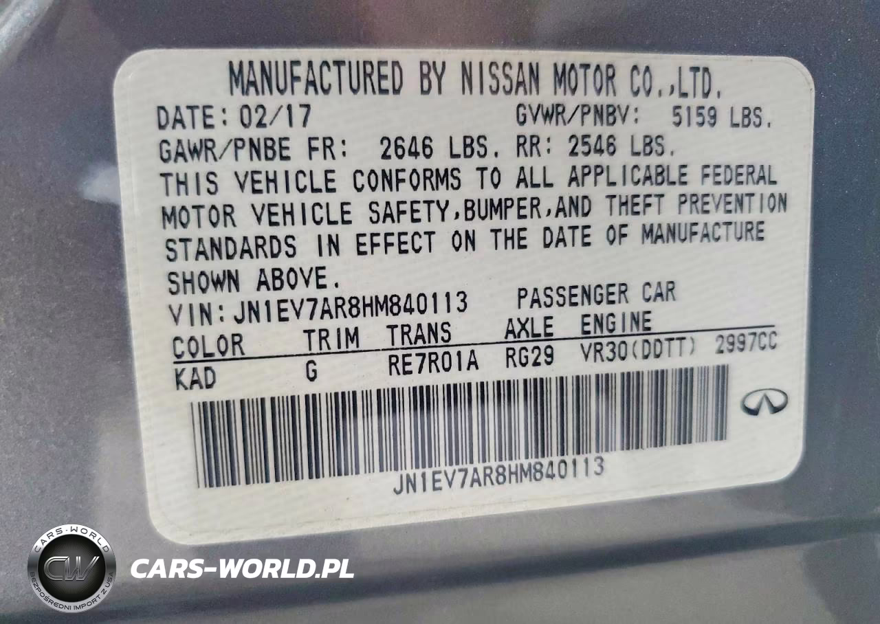 2017 Infiniti Q50 3.0T Premium VIN:JN1EV7AR8HM840113 - 13