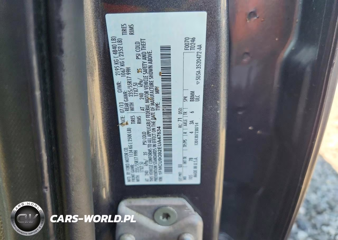 2014 Ford Escape Se VIN:1FMCU9G92EUA47634 - 12