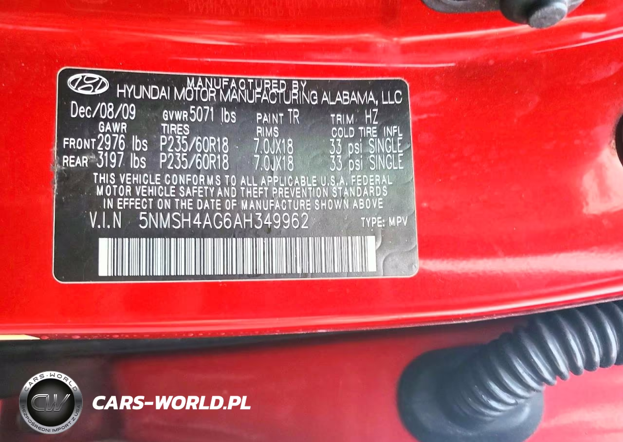 2010 Hyundai Santa Fe Se VIN:5NMSH4AG6AH349962 - 14