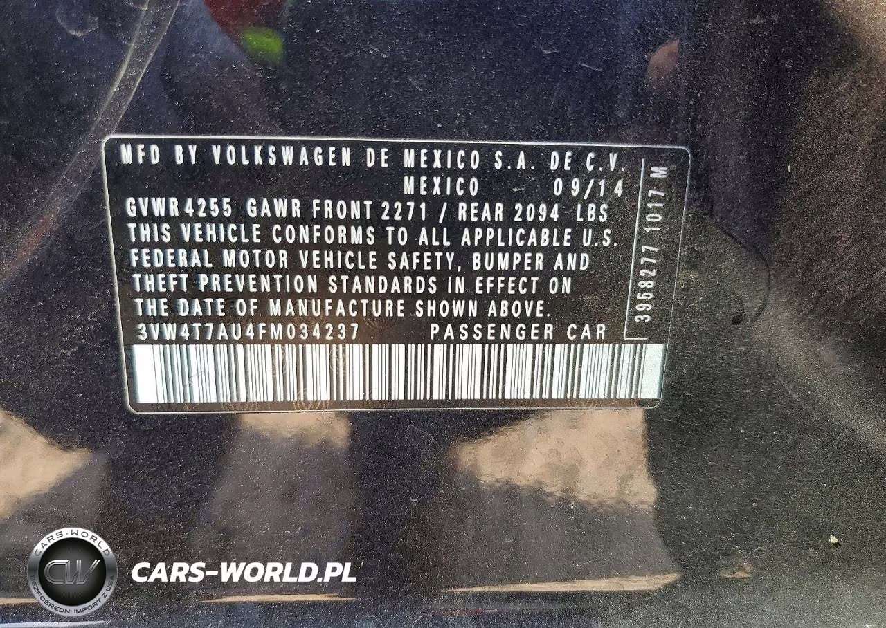 2015 Volkswagen Gti VIN:3VW4T7AU4FM034237 - 13