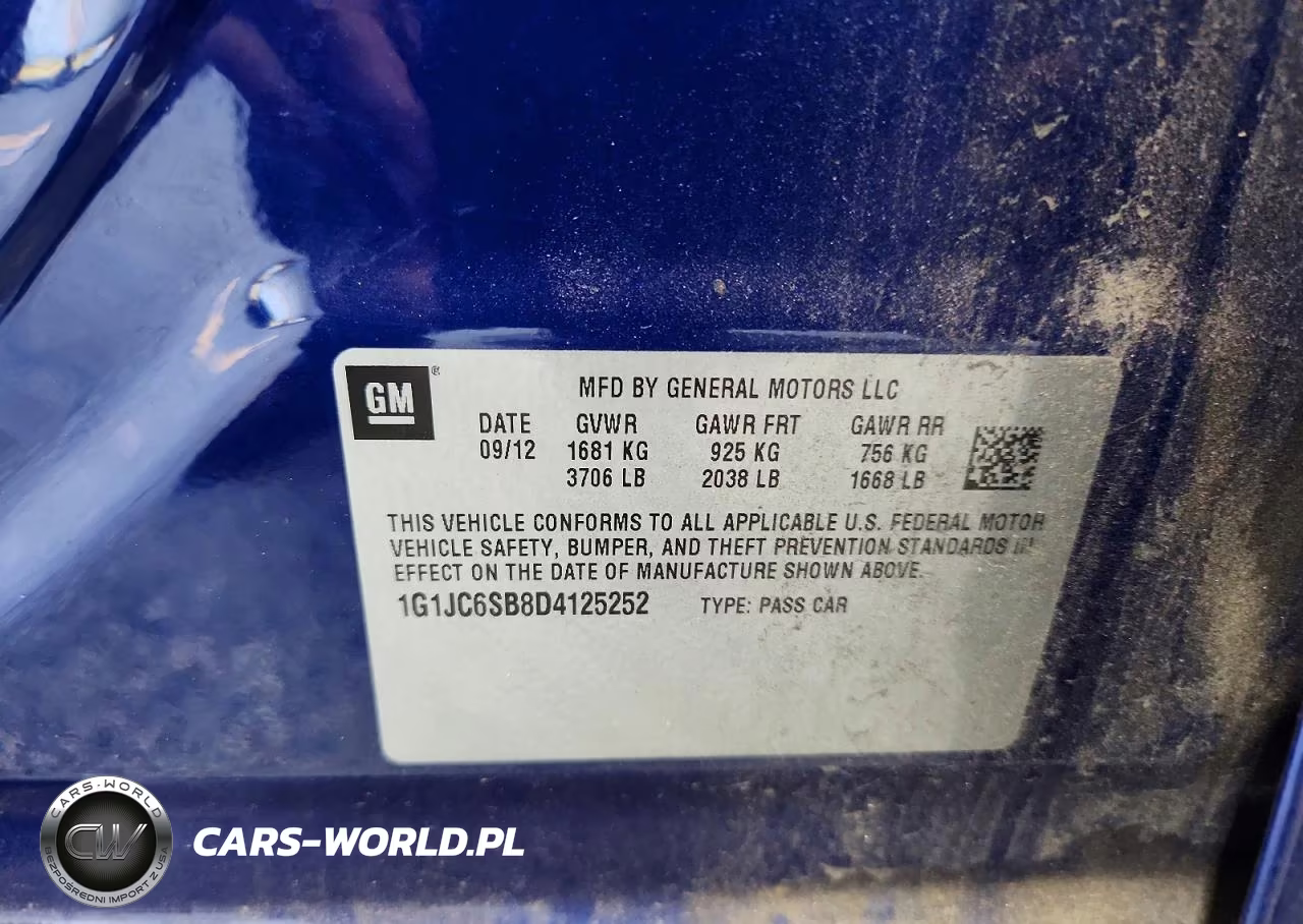 2013 Chevrolet Sonic Lt VIN:1G1JC6SB8D4125252 - 12